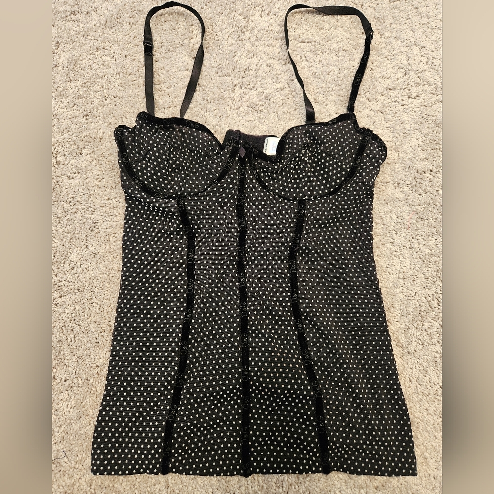 D&G Black and White Chemise with Polka Dot Design